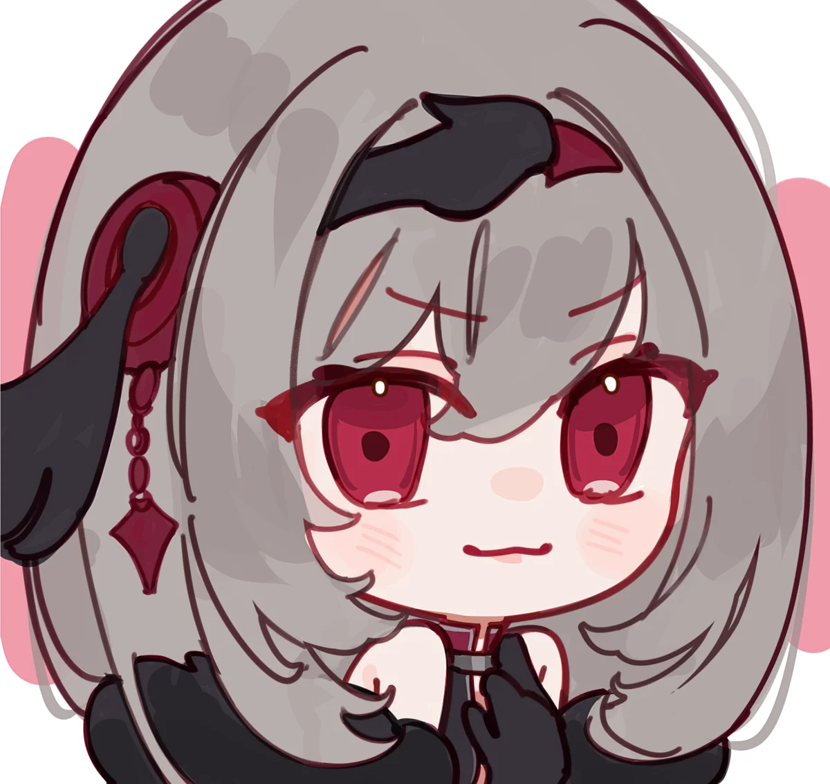 Chibi Viora with an unimpressed sidelong look