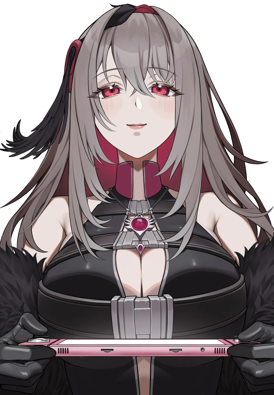 Commissioned illustration of Viora smiling, without headphones
